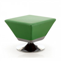 Manhattan Comfort OT002-GR Diamond Green and Polished Chrome Swivel Ottoman